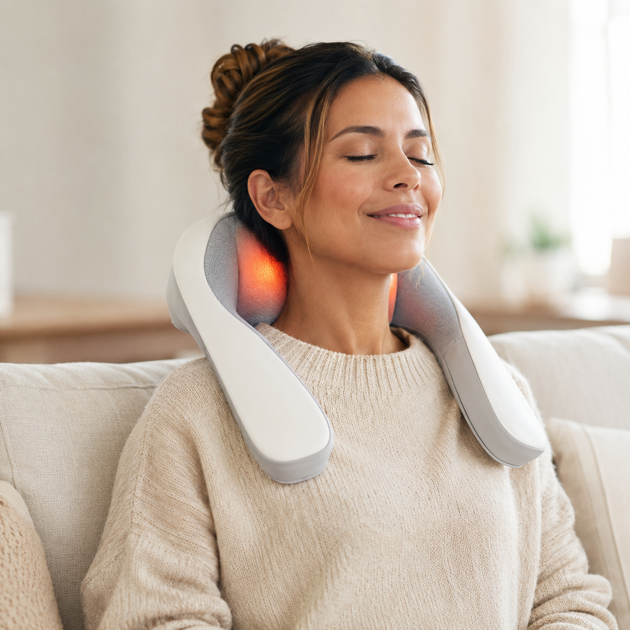 Masajeador eléctrico de cuello con calor (tipo Shiatsu)